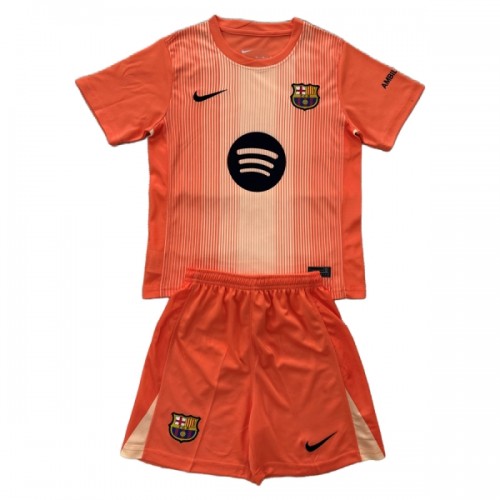 Fotbollskläder Målvakt Barn FC Barcelona 2025-26 Orange - Kortärmad Fotbollskläder Målvakt Barn FC Barcelona 2025-26 Orange - Kortärmad
