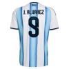 Fotbollskläder Argentina J. Alvarez 9 Hemmatröja VM 2026 - Kortärmad