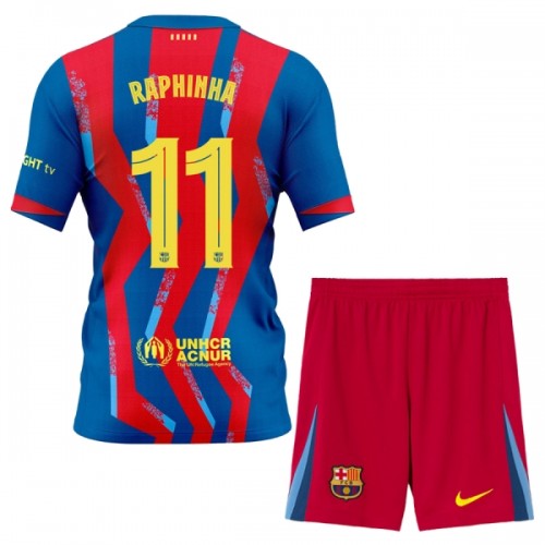 Fotbollskläder Barn FC Barcelona Raphinha 11 Fjärdetröja 2025-26 - Kortärmad Fotbollskläder Barn FC Barcelona Raphinha 11 Fjärdetröja 2025-26 - Kortärmad