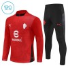 Barn AC Milan Trainings Sweatshirt Quarter-Zip 2025-26 Röd Barn AC Milan Trainings Sweatshirt Quarter-Zip 2025-26 Röd