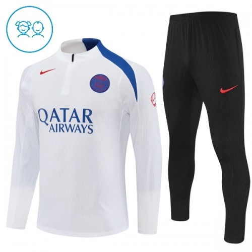 Barn Paris Saint-Germain Trainings Sweatshirt Quarter-Zip 2025-26 Vit Barn Paris Saint-Germain Trainings Sweatshirt Quarter-Zip 2025-26 Vit