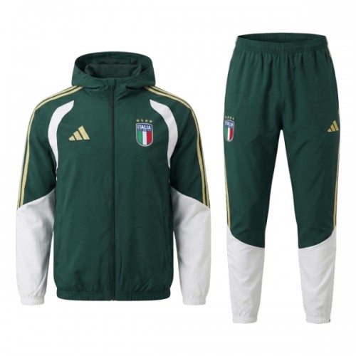 Italien Träningsjacka Hood 2026-27 Grön Italien Träningsjacka Hood 2026-27 Grön