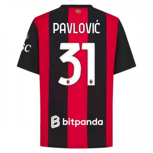 Fotbollskläder AC Milan Pavlovic 31 Hemmatröja 2026-27 - Kortärmad Fotbollskläder AC Milan Pavlovic 31 Hemmatröja 2026-27 - Kortärmad