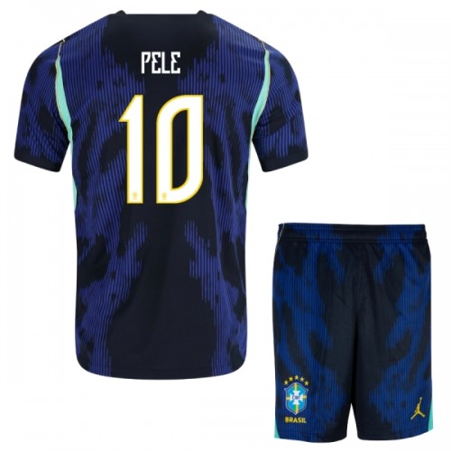 Fotbollskläder Barn Brasilien Pele 10 Bortatröja VM 2026 - Kortärmad Fotbollskläder Barn Brasilien Pele 10 Bortatröja VM 2026 - Kortärmad