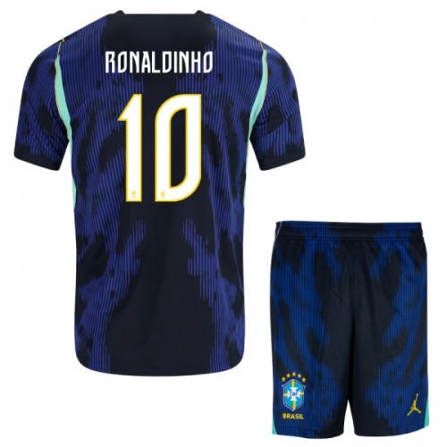 Fotbollskläder Barn Brasilien Ronaldinho 10 Bortatröja VM 2026 - Kortärmad Fotbollskläder Barn Brasilien Ronaldinho 10 Bortatröja VM 2026 - Kortärmad