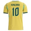 Fotbollskläder Barn Brasilien Ronaldinho 10 Hemmatröja VM 2026 - Kortärmad
