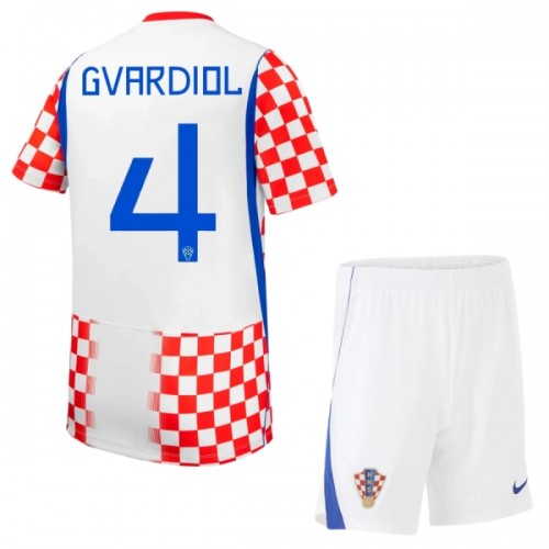 Fotbollskläder Barn Kroatien Gvardiol 4 Hemmatröja VM 2026 - Kortärmad Fotbollskläder Barn Kroatien Gvardiol 4 Hemmatröja VM 2026 - Kortärmad