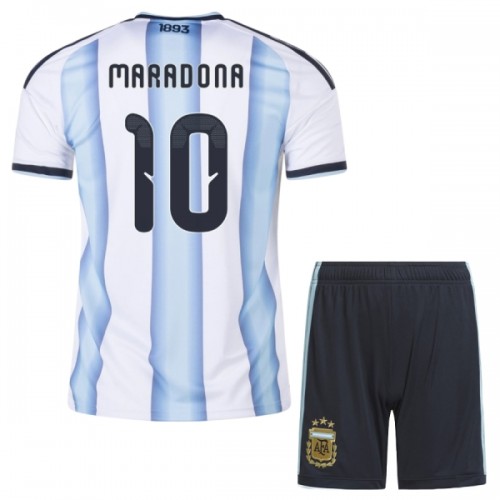 Fotbollskläder Barn Argentina Maradona 10 Hemmatröja VM 2026 - Kortärmad Fotbollskläder Barn Argentina Maradona 10 Hemmatröja VM 2026 - Kortärmad