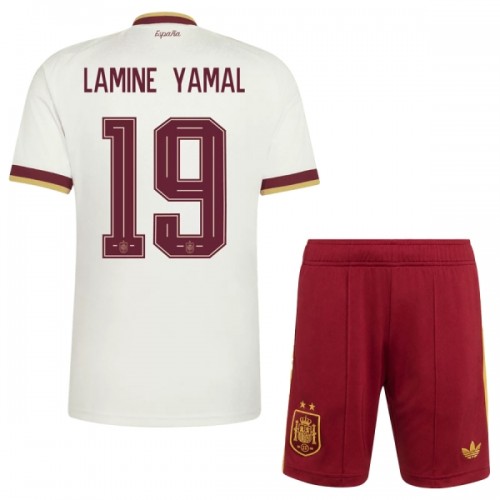 Fotbollskläder Barn Spanien 2 Stars Lamine Yamal 19 Bortatröja VM 2026 - Kortärmad Fotbollskläder Barn Spanien 2 Stars Lamine Yamal 19 Bortatröja VM 2026 - Kortärmad