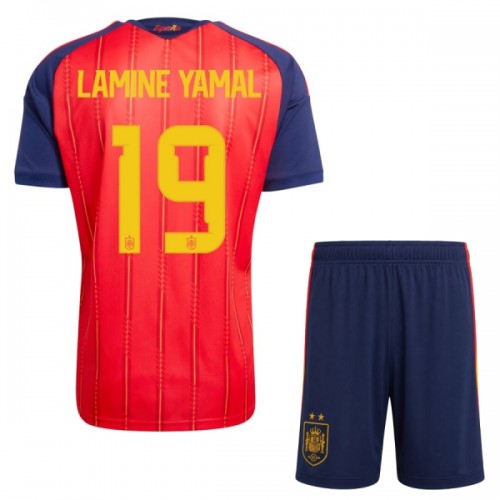 Fotbollskläder Barn Spanien 2 Stars Lamine Yamal 19 Hemmatröja VM 2026 - Kortärmad Fotbollskläder Barn Spanien 2 Stars Lamine Yamal 19 Hemmatröja VM 2026 - Kortärmad
