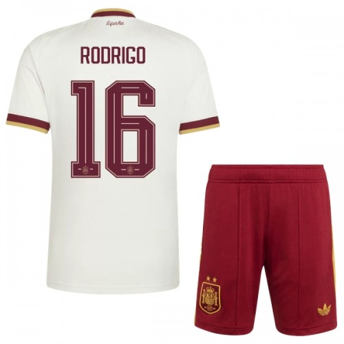 Fotbollskläder Barn Spanien 2 Stars Rodrigo 16 Bortatröja VM 2026 - Kortärmad Fotbollskläder Barn Spanien 2 Stars Rodrigo 16 Bortatröja VM 2026 - Kortärmad