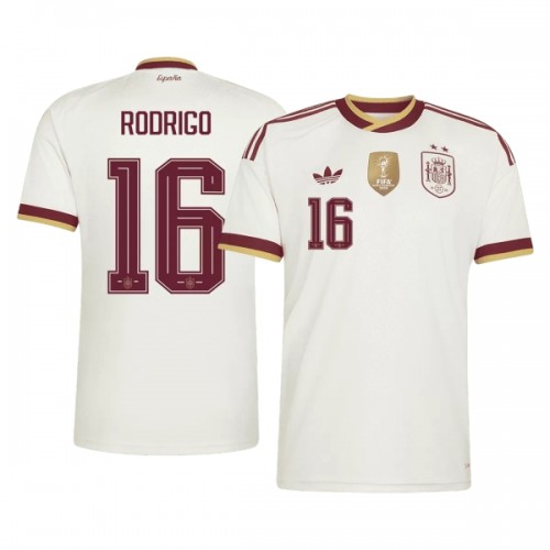 Fotbollskläder Spanien 2 Stars Rodrigo 16 Bortatröja VM 2026 - Kortärmad Fotbollskläder Spanien 2 Stars Rodrigo 16 Bortatröja VM 2026 - Kortärmad