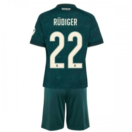 Fotbollskläder Barn Real Madrid Rudiger 22 Bortatröja 2026-27 - Kortärmad Fotbollskläder Barn Real Madrid Rudiger 22 Bortatröja 2026-27 - Kortärmad