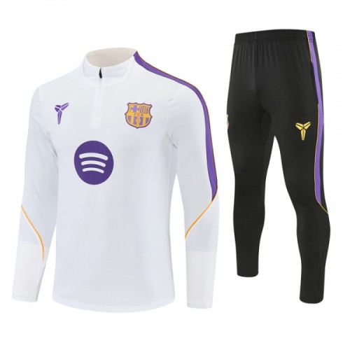 Barcelona Trainings Sweatshirt Quarter-Zip 2026-27 Vit Barcelona Trainings Sweatshirt Quarter-Zip 2026-27 Vit