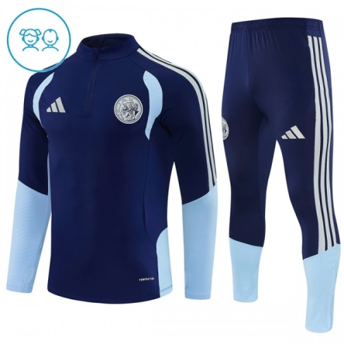 Barn Ajax Trainings Sweatshirt Quarter-Zip 2026-27 Blå Barn Ajax Trainings Sweatshirt Quarter-Zip 2026-27 Blå