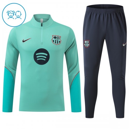 Barn Barcelona Trainings Sweatshirt Quarter-Zip 2026-27 Grön Barn Barcelona Trainings Sweatshirt Quarter-Zip 2026-27 Grön