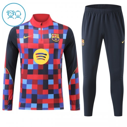 Barn Barcelona Trainings Sweatshirt Quarter-Zip 2026-27 Röd Barn Barcelona Trainings Sweatshirt Quarter-Zip 2026-27 Röd
