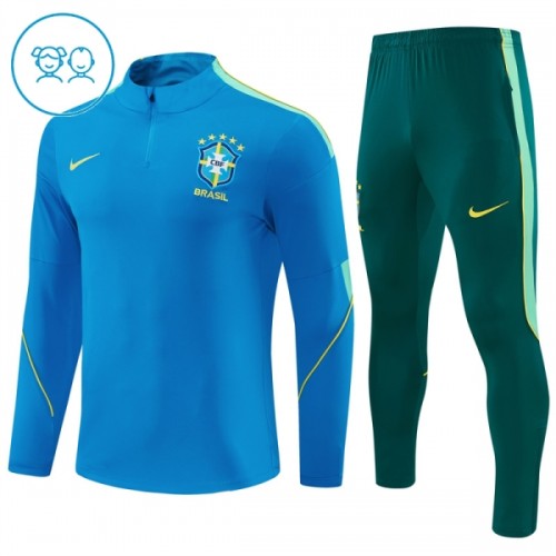 Barn Brasilien Trainings Sweatshirt Quarter-Zip 2026-27 Blå Barn Brasilien Trainings Sweatshirt Quarter-Zip 2026-27 Blå