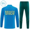 Barn Brasilien Trainings Sweatshirt Quarter-Zip 2026-27 Blå