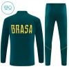 Barn Brasilien Trainings Sweatshirt Quarter-Zip 2026-27 Grön