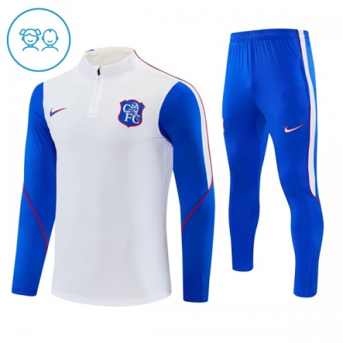 Barn Chelsea Trainings Sweatshirt Quarter-Zip 2026-27 Vit Barn Chelsea Trainings Sweatshirt Quarter-Zip 2026-27 Vit