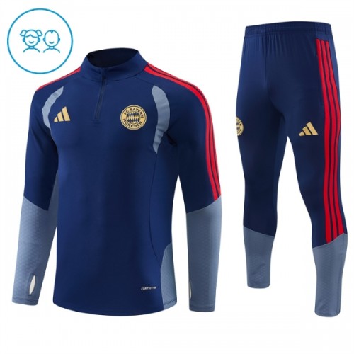 Barn FC Bayern München Trainings Sweatshirt Quarter-Zip 2026-27 Blå Barn FC Bayern München Trainings Sweatshirt Quarter-Zip 2026-27 Blå