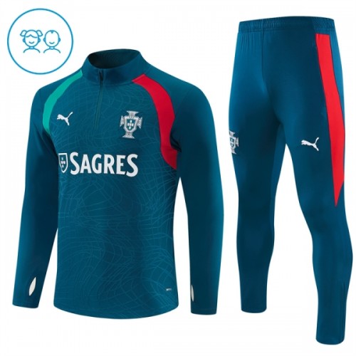 Barn Portugal Trainings Sweatshirt Quarter-Zip 2026-27 Blå Barn Portugal Trainings Sweatshirt Quarter-Zip 2026-27 Blå