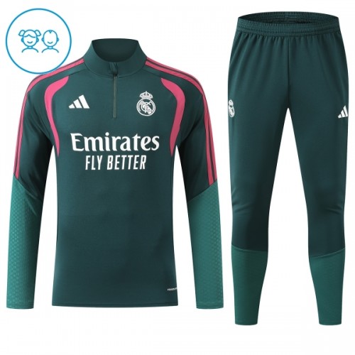 Barn Real Madrid Trainings Sweatshirt Quarter-Zip 2026-27 Grön Barn Real Madrid Trainings Sweatshirt Quarter-Zip 2026-27 Grön