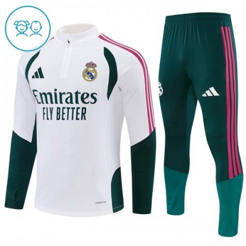 Barn Real Madrid Trainings Sweatshirt Quarter-Zip 2026-27 Vit Barn Real Madrid Trainings Sweatshirt Quarter-Zip 2026-27 Vit