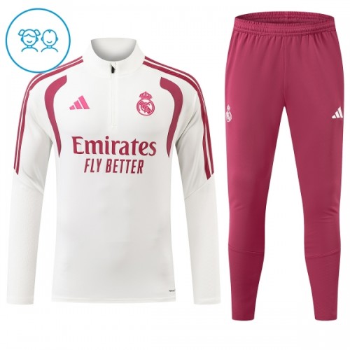 Barn Real Madrid Trainings Sweatshirt Quarter-Zip 2026-27 Vit Barn Real Madrid Trainings Sweatshirt Quarter-Zip 2026-27 Vit