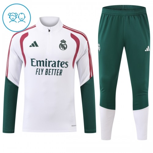 Barn Real Madrid Trainings Sweatshirt Quarter-Zip 2026-27 Vit Barn Real Madrid Trainings Sweatshirt Quarter-Zip 2026-27 Vit