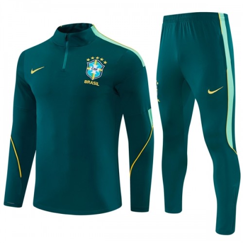Brasilien Trainings Sweatshirt Quarter-Zip 2026-27 Grön Brasilien Trainings Sweatshirt Quarter-Zip 2026-27 Grön