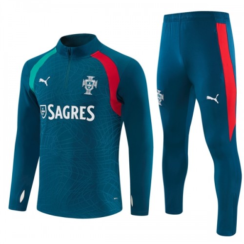 Portugal Trainings Sweatshirt Quarter-Zip 2026-27 Blå Portugal Trainings Sweatshirt Quarter-Zip 2026-27 Blå