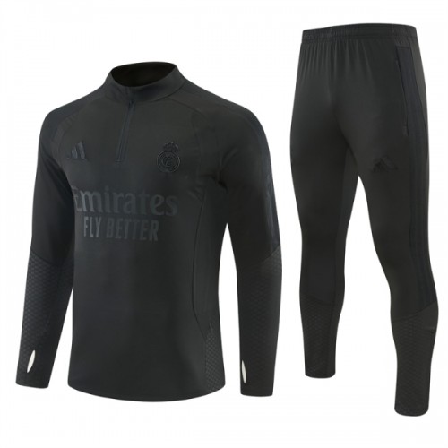 Real Madrid Trainings Sweatshirt Quarter-Zip 2026-27 Svart Real Madrid Trainings Sweatshirt Quarter-Zip 2026-27 Svart