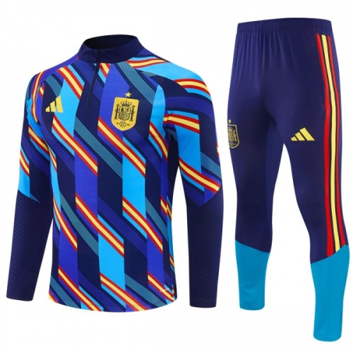 Spanien Trainings Sweatshirt Quarter-Zip 2026-27 Blå Spanien Trainings Sweatshirt Quarter-Zip 2026-27 Blå